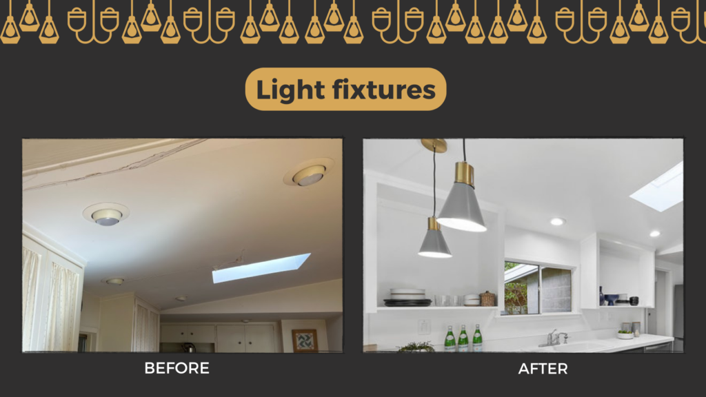 light fixtures before and after